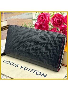 Louis Vuitton Epi Zippy Wallet Black Pink